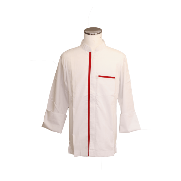 里昂款立領廚師服-白色(SUW0008)
