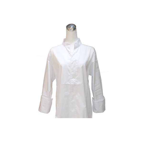 馬賽款V領廚師服-白色(SUW00013)